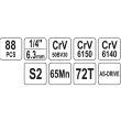 Trusa unelte Yato YT-38928, 1/4", 88 piese
