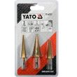Set 3 burghie in trepte Yato YT-44731, pentru metal, 3-20 mm