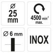 Perie rotativa Yato YT-47496, diametru 25mm, prindere 6 mm