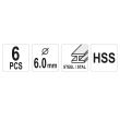 Set 6 freze pentru metal Yato YT-61711