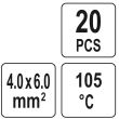 Set 20 tuburi termocontractibile Yato YT-81443, transparente, max diametru 4-6mm