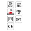 Suflanta aer cald Yato YT-82292, putere 2000W, temperatura reglabila 0-550 gr.C
