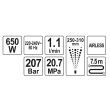 Pompa de vopsit pentru suprafete mari Yato YT-82560, putere 650 W, 1.1 l/min, 207 Bar