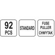 Set 92 sigurante fuzibile auto Yato YT-83142, cutie transport, tester, extractor