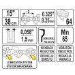 Lant drujba, Yato YT-84941, 64 pinteni, 0.325", 1.5 mm, lungime 38 cm