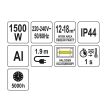 Incalzitor terasa cu halogen Yato YT-99501, 230V, 1500W, de tavan, IP44, Aluminiu, Telecomanda