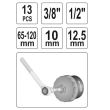 Set chei pentru filtru ulei 13 buc., Yato YT-0594, in valiza