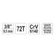 Antrenor cu clichet, Yato YT-0731, curbat, lungime 200mm, 3/8", Cr-V