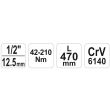 Cheie dinamometrica 1/2", 42-210 Nm, Yato YT-0760