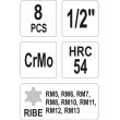 Set chei de impact, Yato YT-1068, Ribe RM5-RM13, 1/2", Cr-Mo