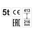 Cric hidraulic, Yato YT-17002, capacitate 5 Tone, 216-413 mm