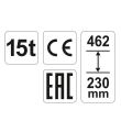 Cric hidraulic Yato YT-17006, capacitate 15 Tone, 230-462mm