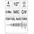 Set chei tubulare cu dinti pentru injectoare Yato Yt-1762, 1/2', Cr-Mo