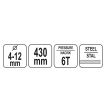 Cleste manual, hidraulic, Yato YT-22870, pentru cabluri, 4-12mm