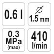 Pistol de vopsit cupa sus, duza 1.5mm, Yato YT-2341