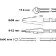 Set 4 burghie in trepte pentru metal Yato YT-44705