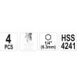 Set 4 burghie in trepte pentru metal Yato YT-44705