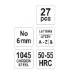 Poansoane litere A-Z, 27 buc., 6 mm, YATO YT-6862