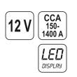 Tester acumulatori digital 12V, YATO YT-8311