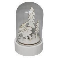 Decoratiune luminoasa Mos Craciun, Strend Pro Woodeco 76041, material lemn si sticla, 1xLed