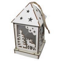 Decoratiune luminoasa Strend Pro Woodeco XS002, material lemn, 1xLED, 12x6 cm