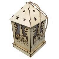 Decoratiune luminoasa Strend Pro Woodeco XS003, material lemn, 1xLED, 12x6 cm