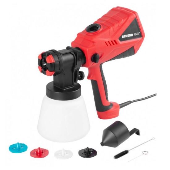 Pistol Strend Pro, pentru vopsea, spray, cu recipient, 600 W, 0.22 Bar, 1000 ml, 4 duze