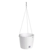 Ghiveci decorativ cu lant, Rato Round WS 260, rotund, 25.6x21.9 cm, Alb
