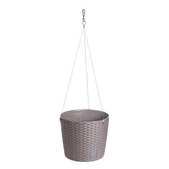 Ghiveci decorativ cu lant, Rato Round WS 260 Mocca, rotund, 25.6x21.9 cm