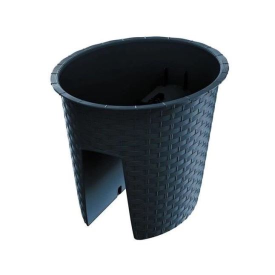 Ghiveci decorativ pentru balustrade Prosperplast Railing Oval 300, antracit, 6l