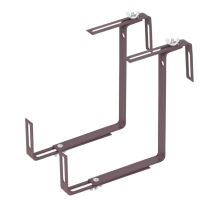 Set 2 suporturi metalice pentru balustrade Strend Pro Terakota, reglabile, maro inchis
