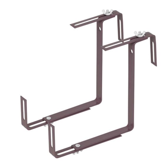 Set 2 suporturi metalice pentru balustrade Strend Pro Terakota, reglabile, maro inchis