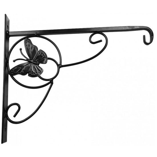 Suport metalic de perete Strend Pro 28x28 cm, negru, model fluture