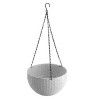 Ghiveci de flori suspendat Srend Pro Modern, alb, 26x16 cm