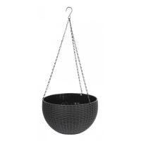 Ghiveci de flori suspendat Strend Pro Modern, Gri, 26x16 cm