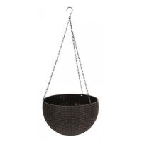 Ghiveci de flori suspendat Strend Pro Modern, Maro, 26x16 cm