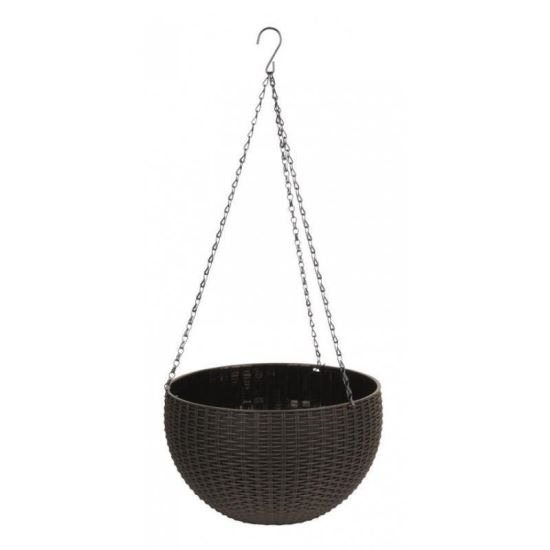 Ghiveci de flori suspendat Strend Pro Modern, Maro, 26x16 cm