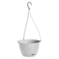 Ghiveci suspendat Strend Pro White DRLW240, 4.85L, culoare alb, imitatie ratan