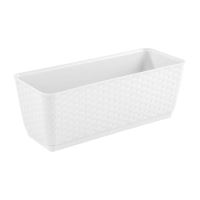 Ghiveci dreptunghiular Strend Pro Ratolla Alb, cu tava si carlige, 12L