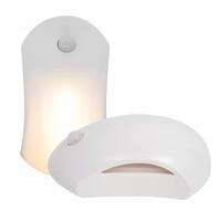 Set 2 lampi de veghe, LED si senzor de miscare, 2W, 3xAAA