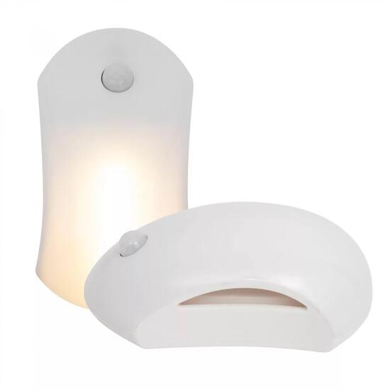 Set 2 lampi de veghe, LED si senzor de miscare, 2W, 3xAAA