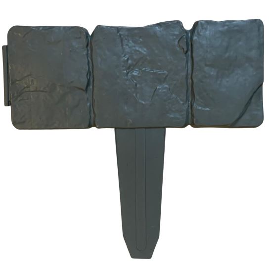 Set 10 borduri din plastic Strend Pro Garden, lungime totala 2.5 m, imitatie piatra, Gri