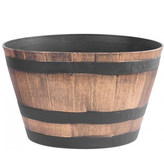 Ghiveci decorativ, Strend Pro Woodeff  010, efect butoi lemn teak, 52x30 cm