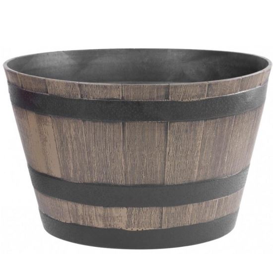 Ghiveci decorativ, Strend Pro Woodeff  009, efect butoi lemn, 52x30 cm