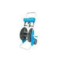 Tambur derulator pentru furtun gradina, Aquacraft Premium 990051, lungime maxima 50 m, cadru metalic, roti transport