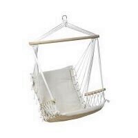 Hamac scaun suspendat, Strend Pro Craig, 100X50 cm, 150 Kg, bumbac, Alb