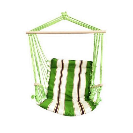 Hamac scaun suspendat, Strend Pro Craig, 100X50 cm, 150 Kg, din bumbac, verde