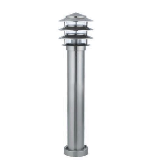 Stalp iluminat exterior Kayin-3, E27, max 60W, Inox, 220-240V, IP44