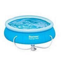 Piscina cu inel gonflabil Bestway 57274, dimensiune 3.66x0.76 m, strat Triplex PVC, pompa filtare inclusa