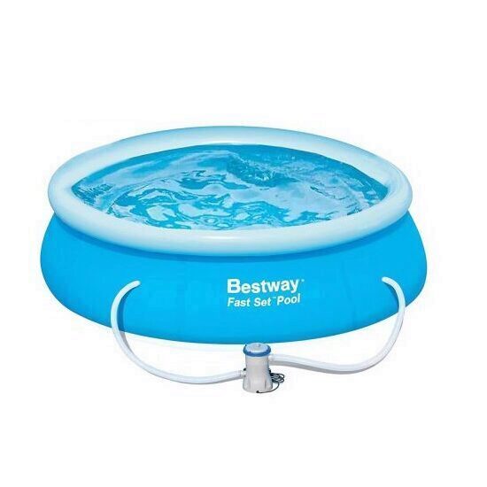 Piscina cu inel gonflabil Bestway 57274, dimensiune 3.66x0.76 m, strat Triplex PVC, pompa filtare inclusa